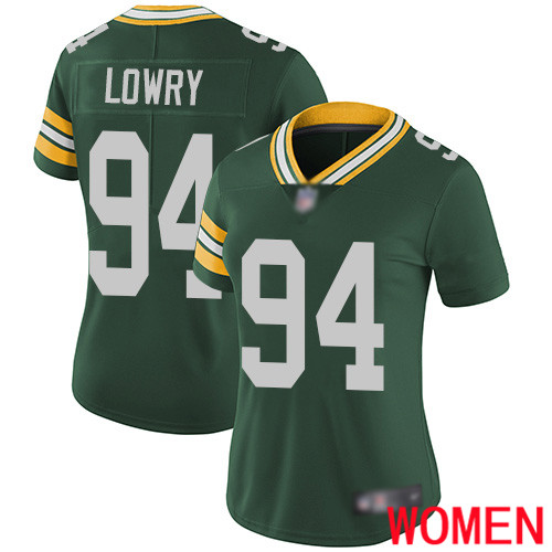 Green Bay Packers Limited Green Women #94 Lowry Dean Home Jersey Nike NFL Vapor Untouchable